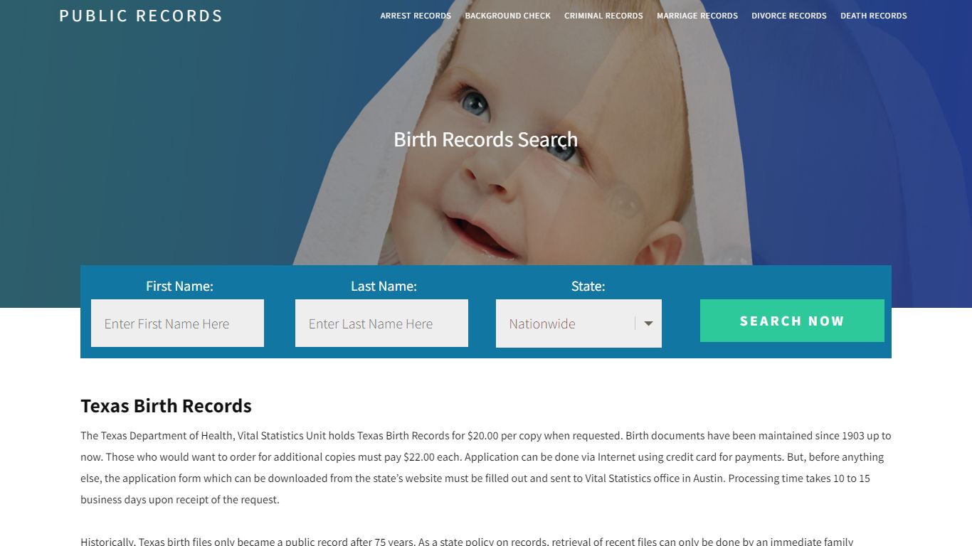 Texas Birth Records | Enter Name and Search. 14Days Free